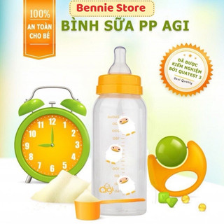 Bình sữa AGI PP 60ml - 140ml - 250ml (Được chọn màu), Bình sữa cho bé sơ sinh