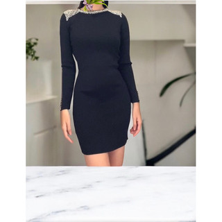 Đầm body đen size M chất co dãn tốt