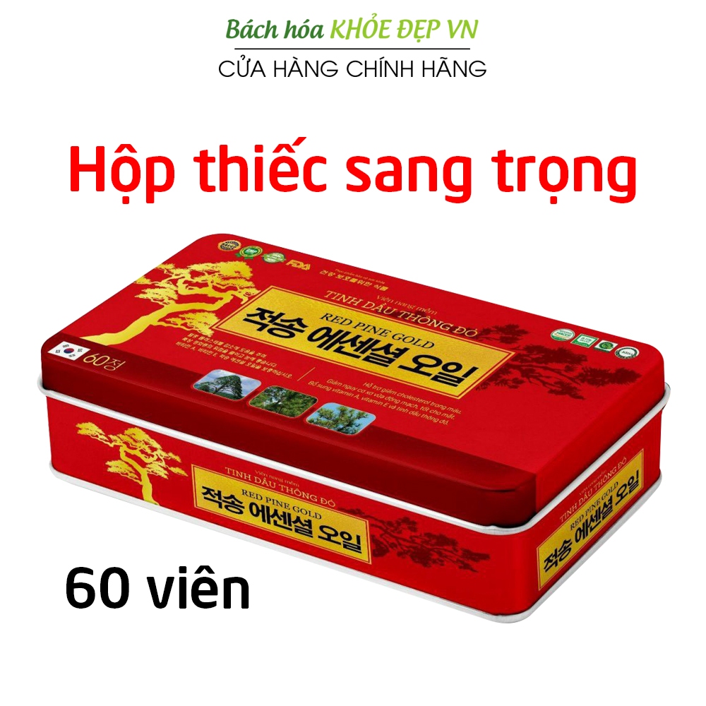Tinh dầu thông đỏ chống oxi hóa, giảm mỡ máu, xơ vữa động mạch, tăng sức khỏe tim mạch - 60 viên