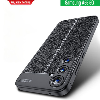 Ốp lưng Samsung A55 5G chống sốc vân da auto focus thời trang chống bám bẩn cao cấp