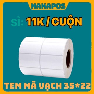 [CUỘN 2000 TỜ] Tem in mã vạch tem nhiệt khổ 2 tem 72x22 giấy in 35x22mm decal nhiệt giấy nhiệt dán được tem ghi chú