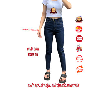 Quần jean nữ lưng cao chấm co giãn mạnh có size đại 26 ĐẾN 34 big size, quần bò nữ dáng ôm đơn giản