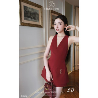 Váy cổ V dáng A đơn giản sang chảnh