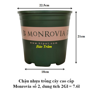 Chậu nhựa trồng cây cao cấp Monrovia cỡ số 2 dung tích 2 Gallon ( 7,6L)