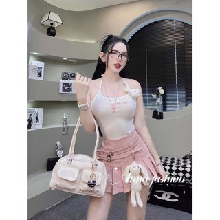Séc áo hai dây mix chân váy tặng kèm gấu siêu xinh .