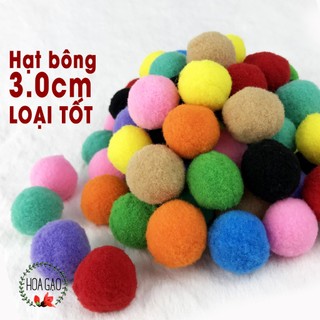Pom pom hạt bông pompom 3.0cm 10 viên đồ chơi giáo dục cục bông trang trí đồ chơi cho bé mầm non