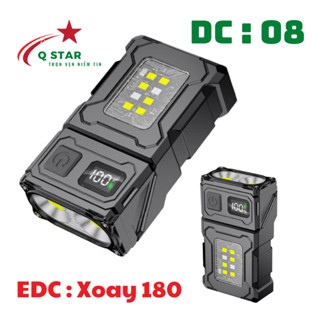 Đèn Pin EDC Mini DC 08 Xoay Góc 180 Độ Trang Bị 2 Led Siêu Sáng Có Nam Châm Khuy Cài Pin Lipo 1500mah