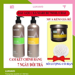 Cặp Dầu Gội Xả Marubi keratin collagen siêu mượt 750ml