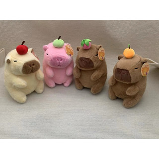Gấu bông capybara chuột lang nước 24cm mẫu đội cam cute