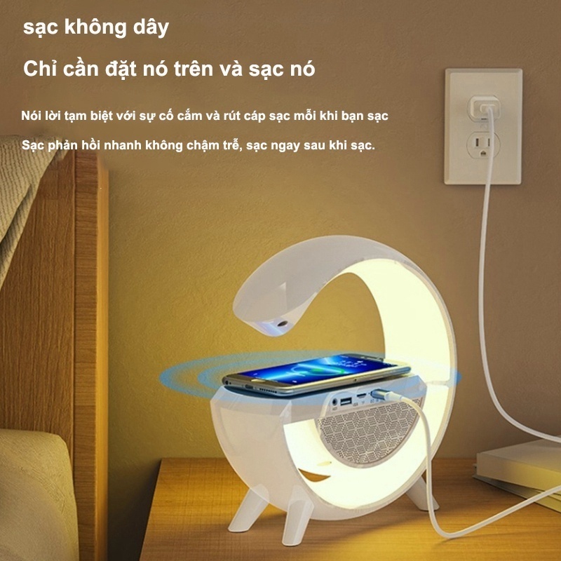 Loa bluetooth chữ G BT-3401, loa thông minh đa chức năng, tích hợp đồng hồ, báo thức, đèn led, sạc k