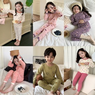 Bộ quần áo thu đông cho bé gái/ trai DMINT chất cotton co giãn 4 chiều- Bộ ngủ Ambb Kids cho bé