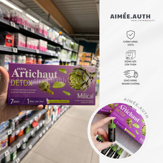 Nước uống thải độc gan Milical Extra Artichaut Detox Pháp - Hộp 7 ống