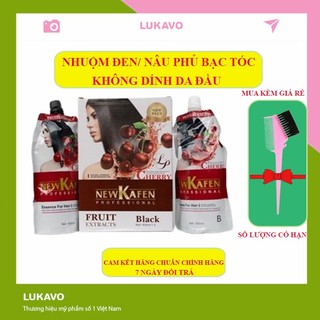 Nhuộm phủ bạc tóc kafen 500ml | dầu gội nhuộm tóc đen, nhuộm tóc nâu tinh chất thảo dược