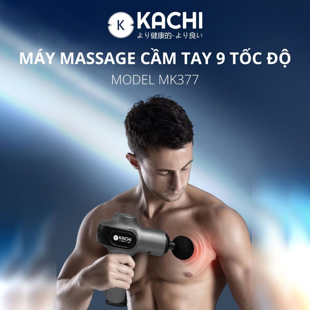 Máy massage cầm tay Kachi MK377 với 9 cấp độ rung, bảo hành 18 tháng