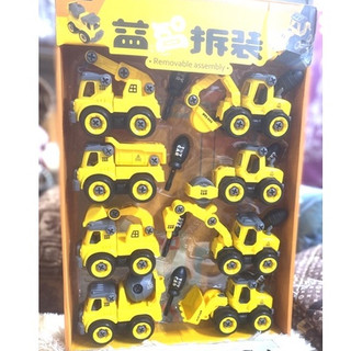 Sét 8 xe công trình đẩy đà nhựa cao cấp(máy xúc-xe lu-máy khoan-xúc lật-xe cẩu-xe ben-máy múc-xe trộn bê tông)