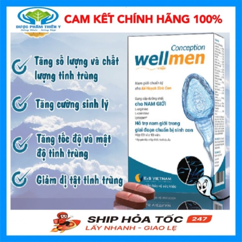 Bổ Tinh Trùng Wellmen Conception E&S vietnam - Tăng chất lượng tinh trùng, cải thiện sức khỏe nam gi