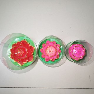 [1 Cặp ] Đèn Cầy Hoa Sen Lấp Lánh