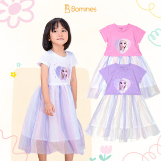 Váy bé gái công chúa elsa bomines, đầm công chúa dự tiệc sinh nhật cho bé gái 3- 10 tuổi, 12- 30kg dtnbgelsaluoi