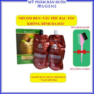 Nhuộm đen KERATIN tự nhiên từ tinh chất từ trái Macadamia chuyên gia phủ tóc bạc SALON CT38