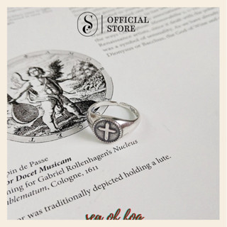 Nhẫn bạc SOFF CLUB S925 unisex khắc hình thánh giá, chữ thập dễ phối đồ (bảo hành bạc 1 năm)