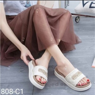 Dép Quai Ngang Nữ Mùa Hè 808 mumu - Dép Lê Đế Cao Đi Mưa Chống Trượt Thời Trang