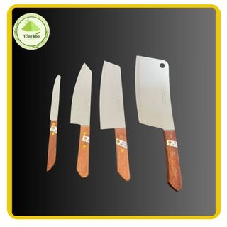 Bộ 4 dao KIWI Thái Lan, tay cầm cán gỗ chắc chắn không trơn trượt cắt các loại thực phẩm - Tổng Kho Gia Dụng Quốc Dũng