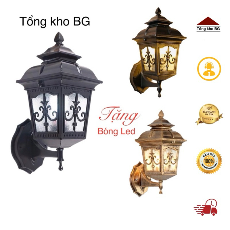 [Tổng kho BG] Đèn cột tân cổ điển mã 270 chất liệu hợp kim nhôm khử khuẩn cao cấp - kèm bóng Led