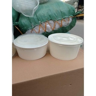 100 tô giấy kraft trắng ,size 360ml, 500ml,750ml và 1000ml đựng bún phở