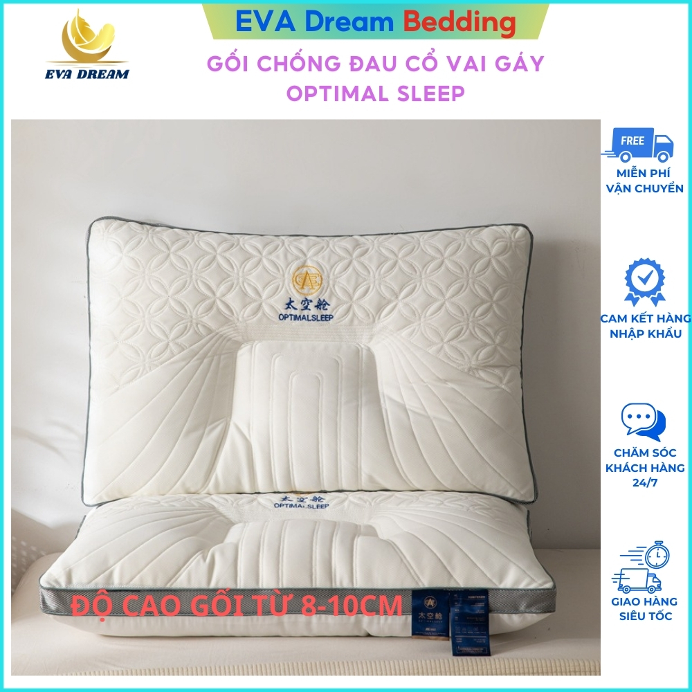 Gối Massage OPTIMAL SLEEP Chống Đau Mỏi Vai Gáy - Gối 3D Cao Cấp Cho Người Nằm Gối Thấp và Vừa