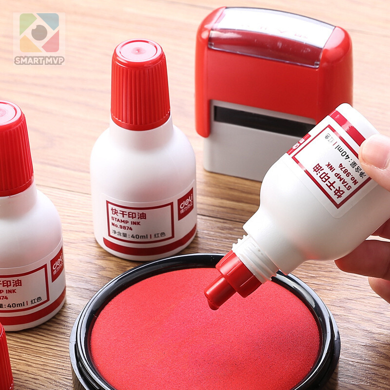 Mực Con Dấu DeLi Chính Hãng- Mực DeLi In Con Dấu Nước Dùng Đóng Tất Cả Con Dấu 40ML