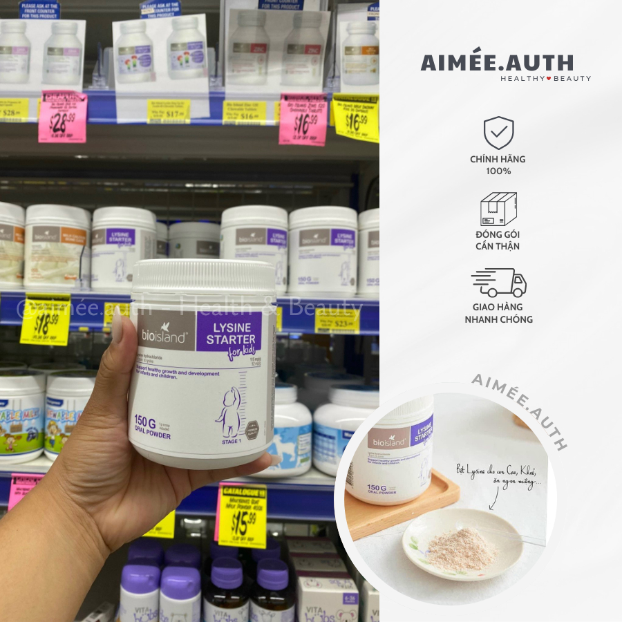 Bổ sung Bio Island Lysine Starter for Kids - Hộp 150g ÚC (Đủ Bill)