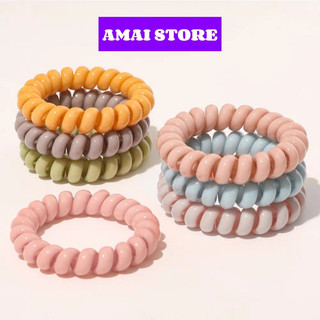 Dây buộc tóc lò xo, chun lò xo phong cách hàn quốc nhiều màu tùy chọn - amai