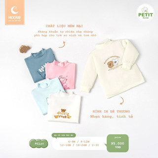 [MOON] Áo Giữ Nhiệt Cổ 3 Phân Giữ Ấm Cho Bé Hàng Chính Hãng