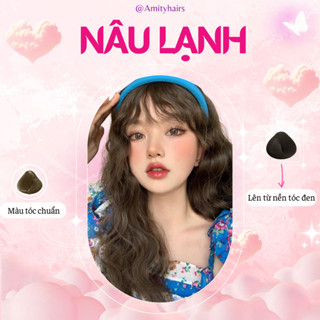 Thuốc nhuộm tóc màu NÂU LẠNH không tẩy Amityhairs, lên màu nhanh, tặng kèm dụng cụ nhuộm và oxy trợ dưỡng