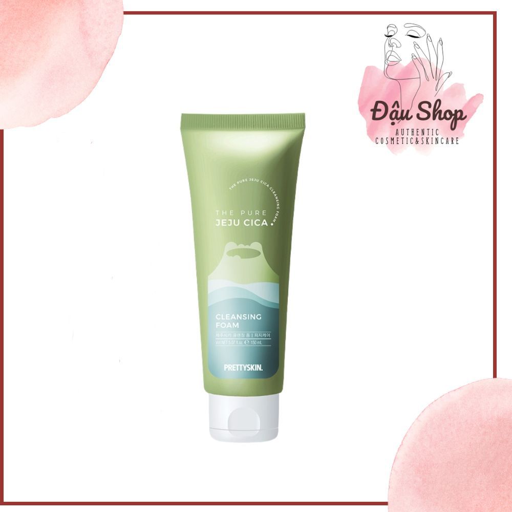 Sữa Rửa Mặt Chiết Xuất Rau Má Đảo Jeju PRETTYSKIN The Pure Jeju Cica Cleansing Foam 150ml