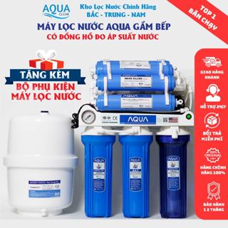 Máy lọc nước RO không vỏ tủ AQUA Chính Hãng 4-11 cấp lọc ,có đồng hồ đo Áp, Công suất 15L/H, Có UV ,Bảo hành 12 tháng