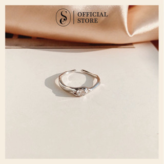 Nhẫn bạc SOFF CLUB S925 dành cho nữ, nhẫn đính đá trắng nhỏ lấp lánh, xinh xắn, trẻ trung (bảo hành bạc 1 năm)