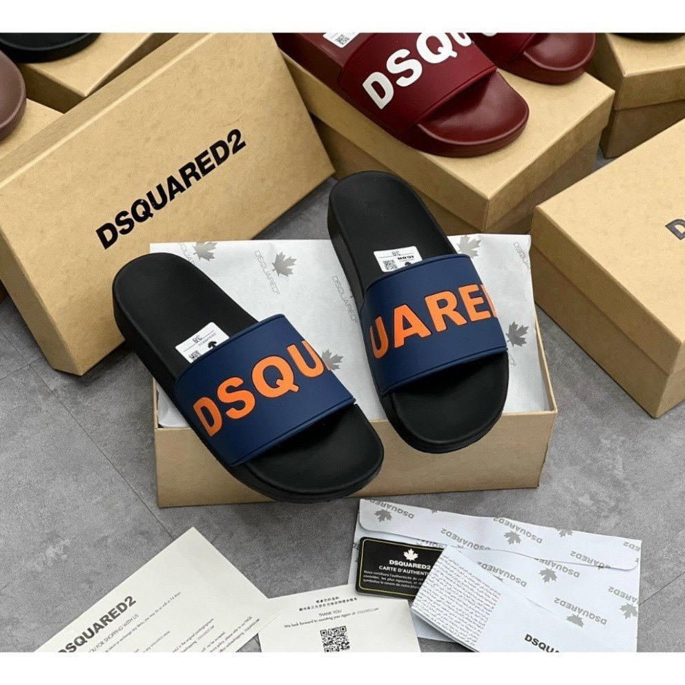 Dép lê nam nữ quai ngang DSQUARED2 chữ in nổi, dep DSQ ICON, dép nam boy phố đế cứng đẹp
