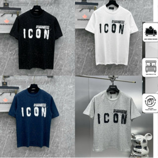Áo Phông Nam Nữ DSQ2 In Chữ ICON Nhòe Chấm Sơn Toàn thân Cực Chất . Áo Thun Cộc Tay Siêu Cấp Cho Các Boy Phố Đi Cháy Phố