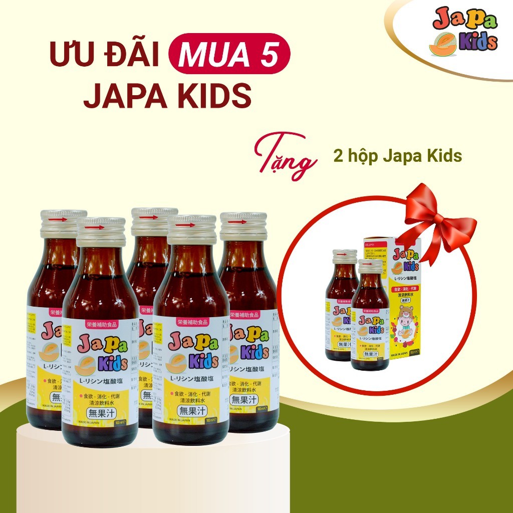 [Combo 5 Tặng 2 + KAOHUN ] Siro Japa Kids Kích Thích Ăn Ngon, Tăng Chiều Cao Cho Bé 100ml