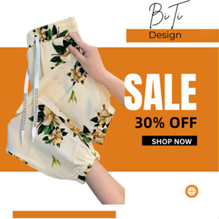 Quần cạp chun bo gấu nữ, quần bo nữ ,quần ống rộng , quần baggy họa tiết chất lụa thoáng mát, kiểu dáng dễ mặc BiTi Desi