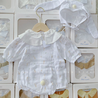 Nous - Body/Set romper dài tay mix mũ cho bé