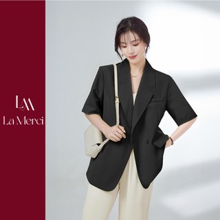  Áo Blazer TAY NGẮN 1 LỚP cotton thoáng mát nhiều màu BL06 La Merci 