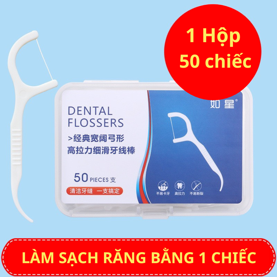 Combo 12 Hộp Tăm, Mỗi Hộp 50 Chiếc Tăm Chỉ Nha Khoa Xỉa Răng Miệng Tiệt Trùng Cao Cấp