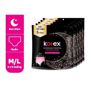 Combo 5 gói băng vệ sinh quần Kotex M/L 5 miếng
