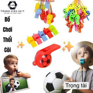 Đồ chơi còi nhựa quả bóng đá thể thao phát âm thanh, còi trọng tài, còi giao thông