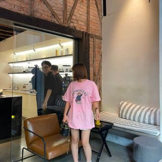 Áo phông nữ hồng CHAO CHAO áo phông THOÁNG MÁT 100% cotton form rộng đủ size S M L XL TT04