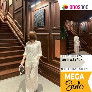 Set bộ sơ mi nữ CHAO CHAO áo sơ mi quần ống rộng vải đũi trắng cực sang - Chất vải đũi mặc vừa nhẹ vừa mát TT05