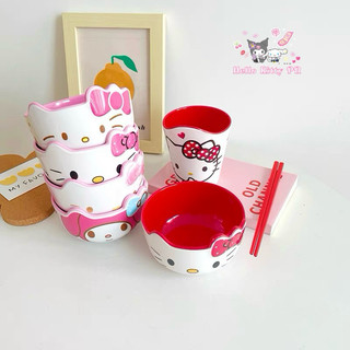🌸𝐓𝐀̣̆𝐍𝐆 𝐐𝐔𝐀̀🌸 COMBO Chén bát đũa ly cốc thìa 3D Hello Kitty - Doraemon Doremon