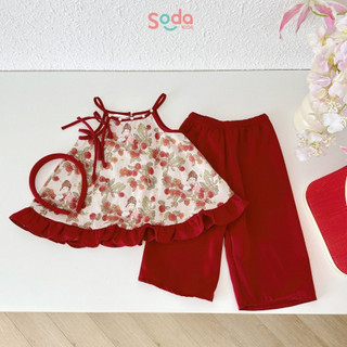 Set quần áo cổ yếm trung thu cho bé gái Như Nguyệt ( tặng kèm bờm )